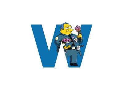 "W" Letter Portrait art artwork cartoons creative design digital digital art donuts graphic graphic design image inspiration letter minimal photo art photo manipulation photoshop police the simpsons winchester