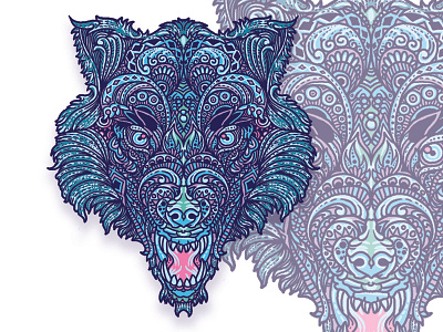 Wolf Scream coloring design digital illustration sketch