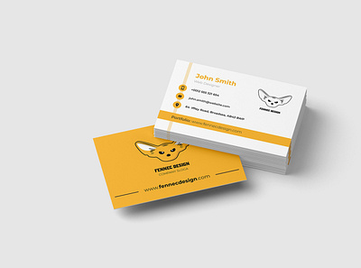 Fennec Design Business Card animal branding business card design fennec fox illustration logo logo design mark
