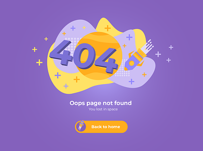 404 Error Page - Lost in space 404 design error illustration landing logo design page symbol typography ui vector