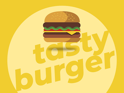 Tasty Burger advertising burger design fastfood food illustration logo symbol tasty vector yellow