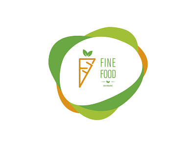Fine Food Logo bio branding carrot design food food illustration green illustration logo symbol typography vector vegan vegetable