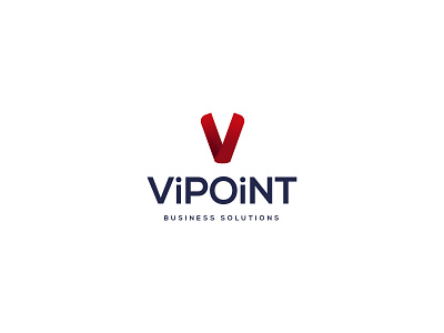ViPOiNT Business Solutions - Logo design branding business design gradient logo logo design red solutions symbol typography vector