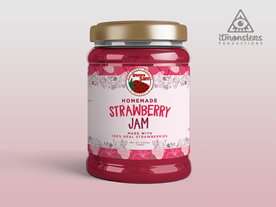 Berry Sam Strawberry Jam Label graphic design product label design
