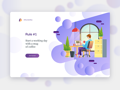 Office Workflow Art Illustration adobe illustrator design flat illustration landing page logo minimal ui ux vector web website