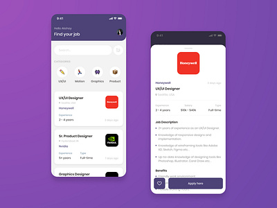 Job hunting App Concept