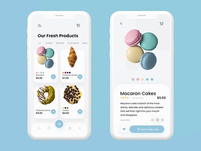 Bakery Shop UI/UX Design 🍪 app apple apps bakery bakeryshop blue bread cake clean design figma figmadesign mobile app ui uidesign uiux