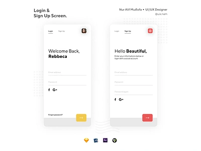 Login and Sign Up Screen ✌🏻 app apple design forgot password login mobile app sign in signup sketch ui