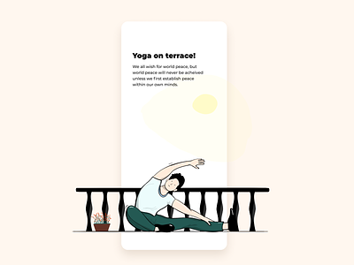 Yoga on terrace! animation app art branding character clean creative design flat illustration illustrator ios landing page mark minimal mobile ui ux vector web