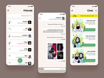 Chat animation app branding chat creative design female illustration interaction interface layout male mobile app prototype trending ui ux vector
