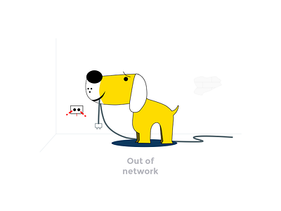 Out Of Network doodle error illustration mobile