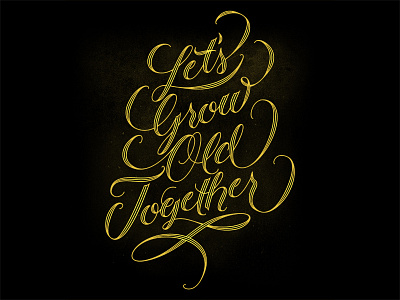 Let's Grow Old Together clean custom custom type graphic design hand handlettering lettering script type type design typography vector