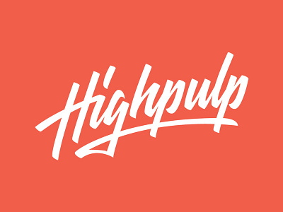 Highpulp Logotype branding design graphic design handlettering highpulp lettering logo logotype script type typography vector