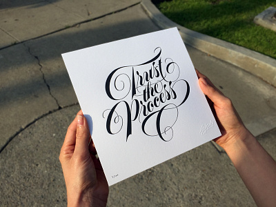 TTP design process hand lettering lettering letterpress print process trust the process type typography