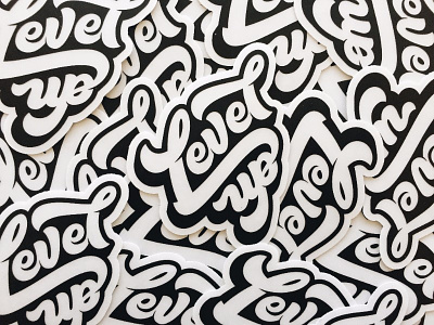 Level Up Stickers drop shadow hand lettering lettering level up ligature script sticker swash