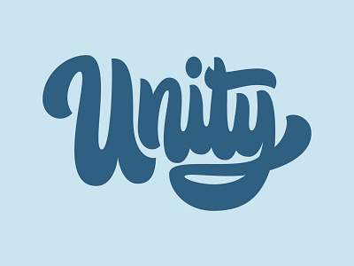 Unity hand lettering lettering script unity vector