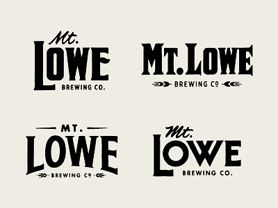 Mt. Lowe Brewing Lockups beer label brewery brewing company crowler handlettering lettering logo logo design logotype spur serif