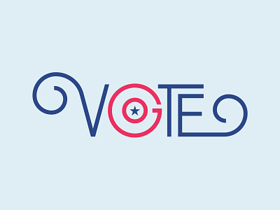 Go Vote #1 elections go vote lettering monoline november star type typography usa vota vote