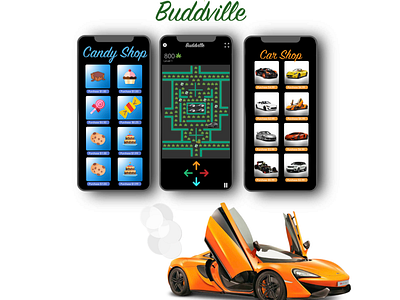 Buddville App Ad Mockup concept design graphic design iphone app mockup