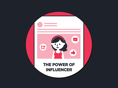 Influencer illustration sticker vector