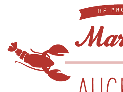 lovey dovey lobster illustration save the date