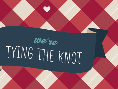 Gingham And Knots nautical ribbon wedding invitation