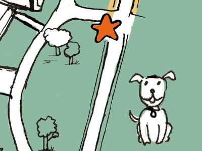 lil pup illustration map puppy