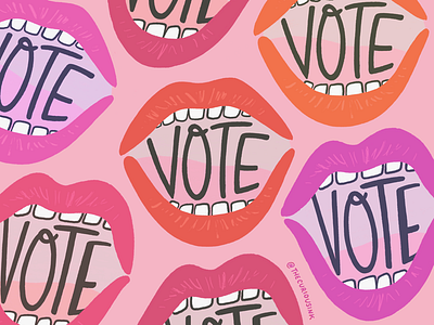 Vote vote vote election day feminist get out the vote hand lettering lettering lips midterms mouth vote