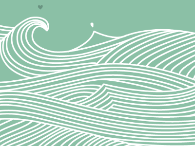 Waves waves wedding invitation