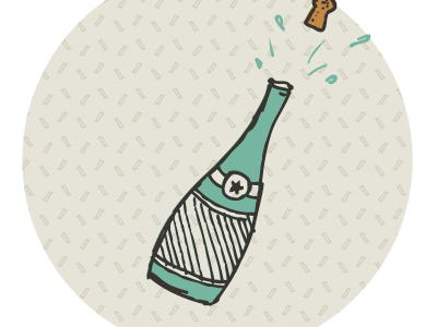 pop champagne confetti illustration