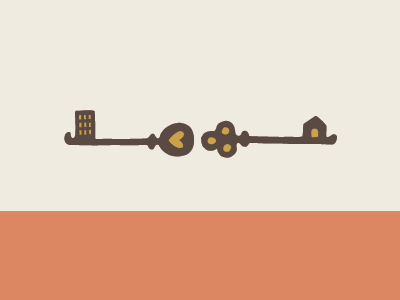 City and Country Take 2 city house illustration keys logo