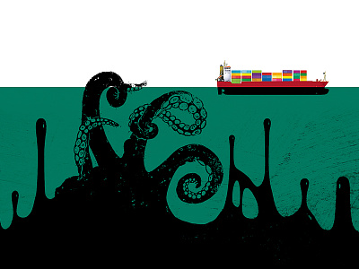Oil tanker art direction design editorial illustration illustration
