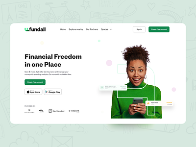 A redesign of product to appeal target user type design figma figmaafrica fintech fundall landingpage uiux website