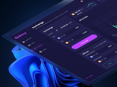 Quincy Crypto Exchange Dashboard bitcoin crypto cryptoexchange dashboard design etherium figma ui web3