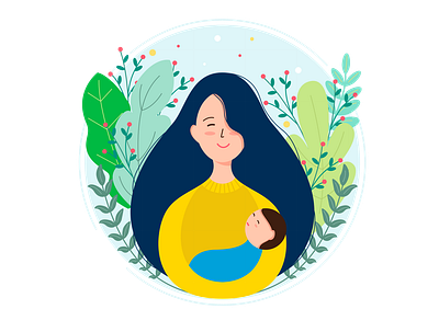 Vector logo for maternity blog. design flat flatillustration illustration illustration for blog motherhood mothers day trend illustration vector
