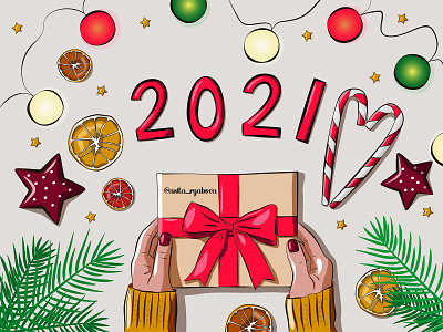 New Year's flat lay. Vector illustration for blog. 2021 blog post cartoon christmas card doodle flat illustration flat lay illustraion new year new year card sketch vector