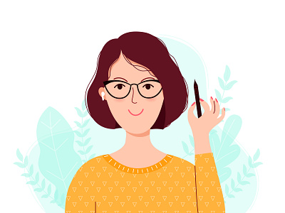 Self-portrait avatar character design designer flat illustration girl illustration illustration illustrator vector women