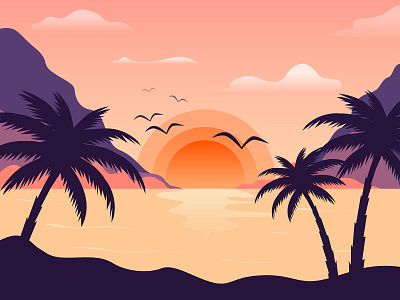 Vector flat landscape