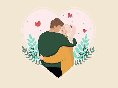 Romantic flat illustration