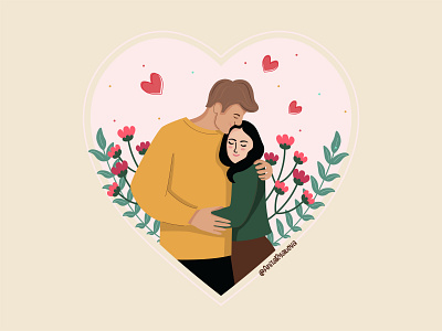 Vector flat illustration of lovers. blog illustration flat illustration graphic design illustration love lovers valentines day vector