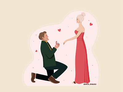 Vector illustration for valentine's day card. doodle engagement flat illustration graphic design illustration romantic valentine card valentines day vector