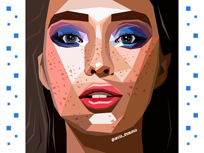 Flat geometric portrait of a girl.