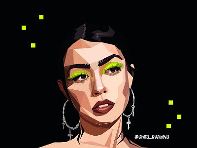 Flat vector geometric fashion portrait.