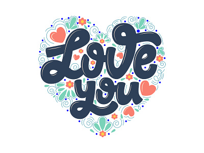 Lettering "Love you"