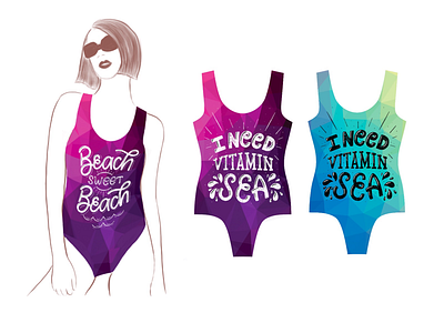 Lettering design for swimsuit. design lettering prints typography