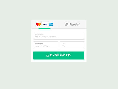 Card payment tab ui - mobile card checkout ecommerce payment paypal ui