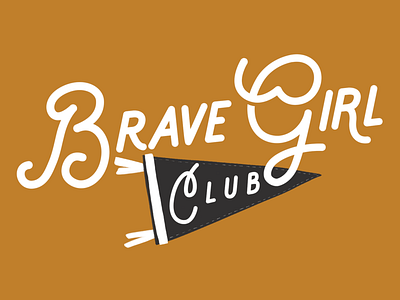 Brave Girl Club Logo branding design flat icon illustration logo logo design typography