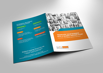 Mayflower Language Services Brochure brochure design clean language services simple design