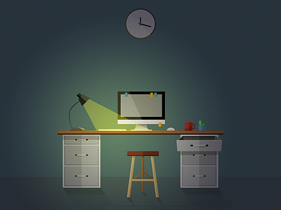 onlyLonely clock flat icon mac studio table ui