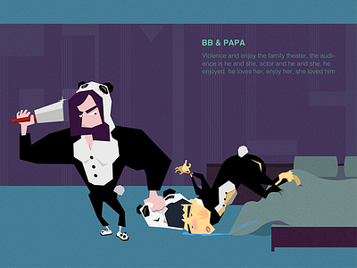 Moments Of Life flat illustration panda